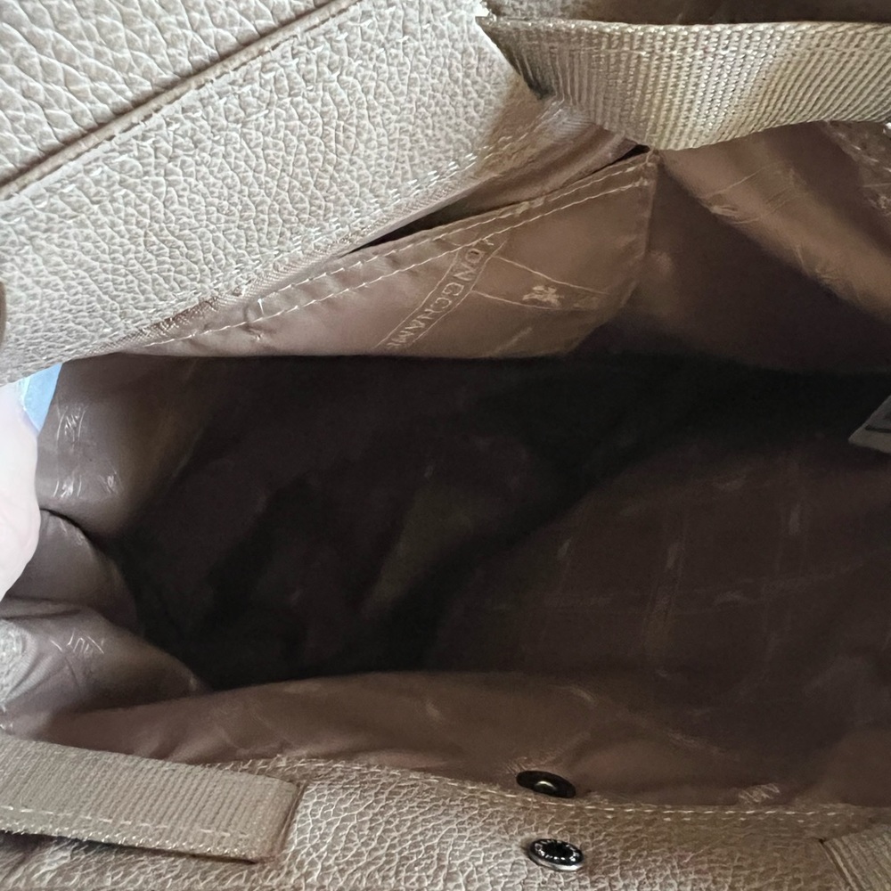 Longchamp Textured Tan Leather Backpack - Picture 6 of 8